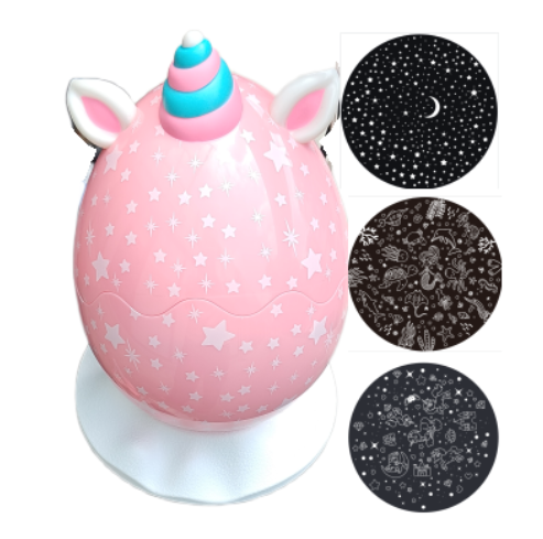 Magical Unicorn Egg Star Projector Night Light for Kids - 3-in-1 Multi-Theme Ceiling Projector with Mermaid Ocean & Unicorn Castle Films, Whimsical Bedtime Nursery Lamp & Birthday Gifts for Girls